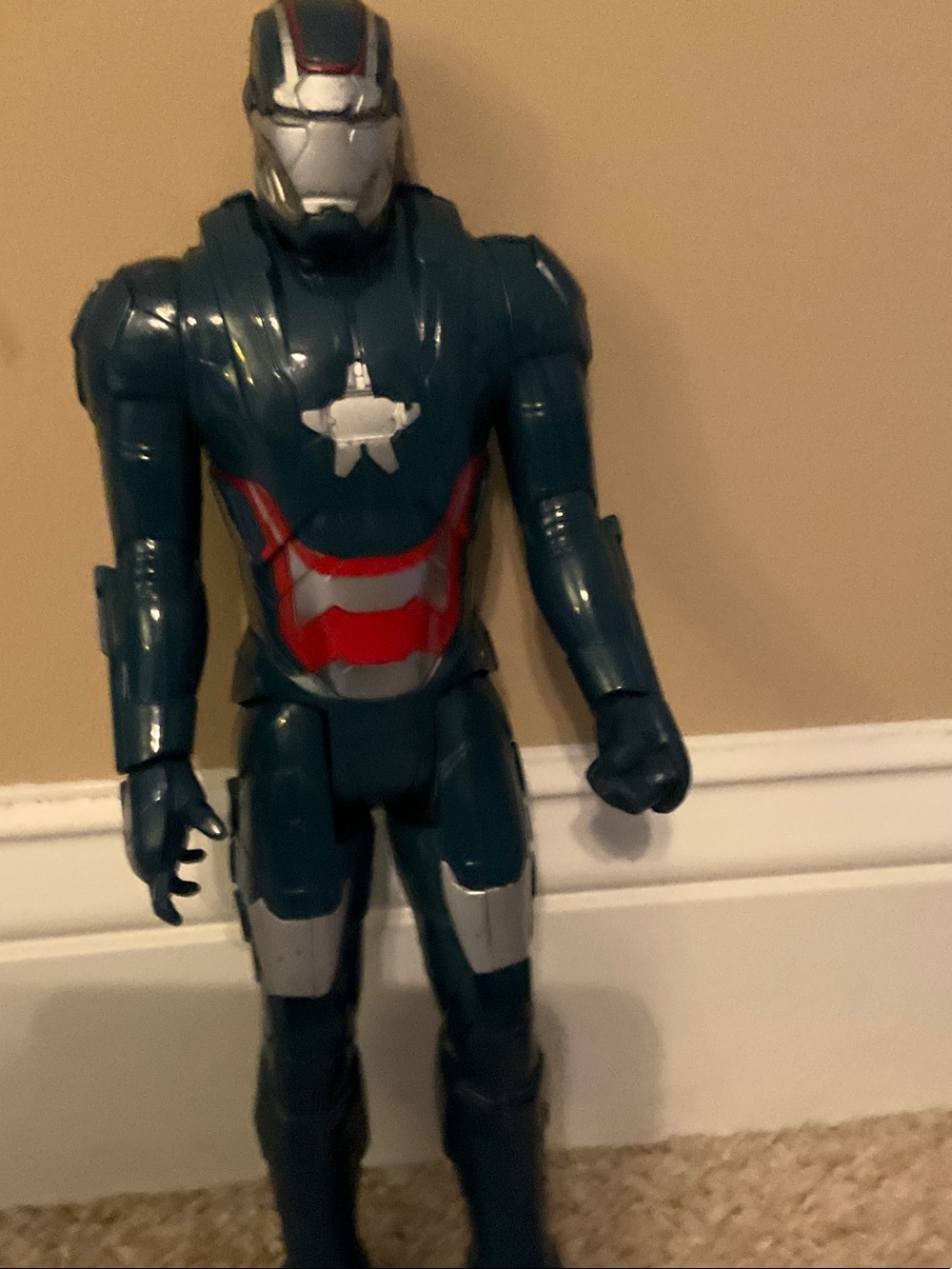 Marvel Blue and Silver Super Soldier Action Figure with Red Accents